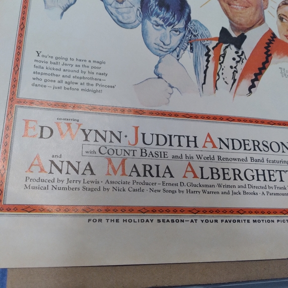 1960 Movie Ad - Cinderfella- Jerry Lewis, Judith Anderson, Ed Wynn... - Picture 12 of 15